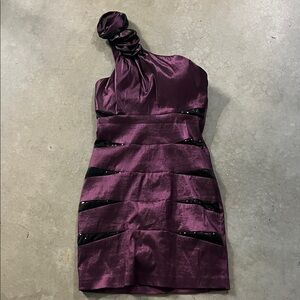 Elegant Purple One-Shoulder Dress - WORN ONCE
